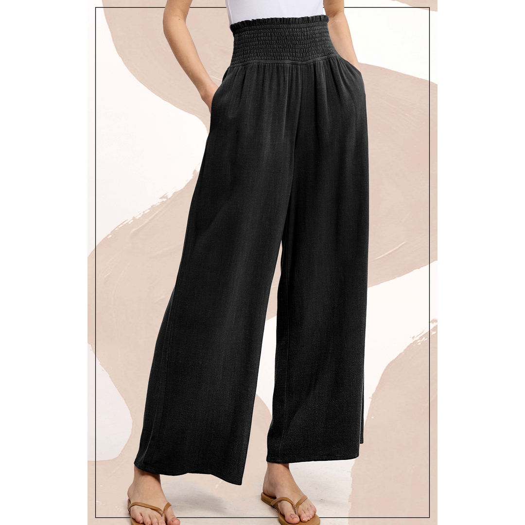 Smocked Waist High Waist Pant JDP4229