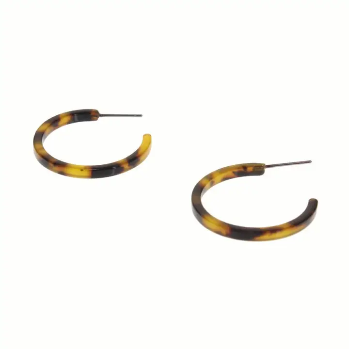 Turtoiseshell Resin Hoop 12-E1495BR