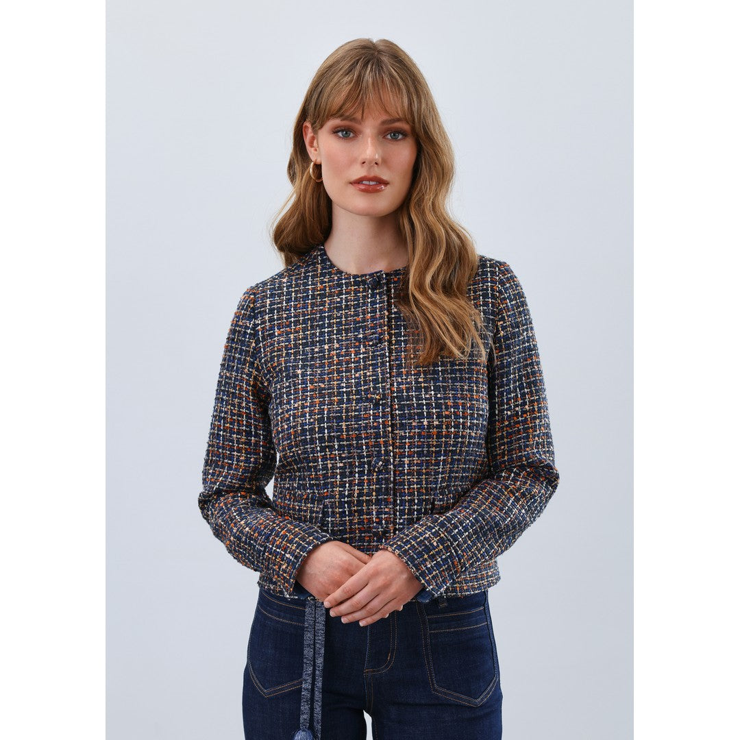 Tweed Collarless Jacket 1494228