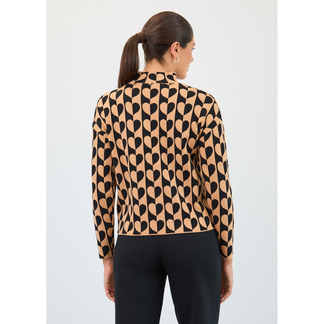 Mock Neck Jacquard Sweater 1893578