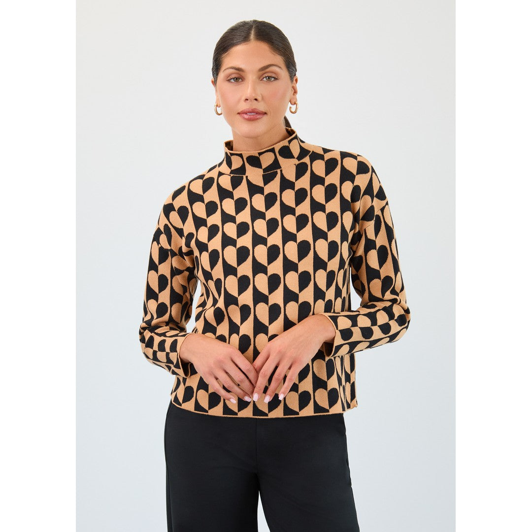 Mock Neck Jacquard Sweater 1893578