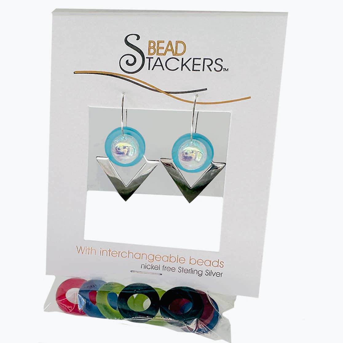 VBG45- Dangle earrings come with 5 interchangeable colours.