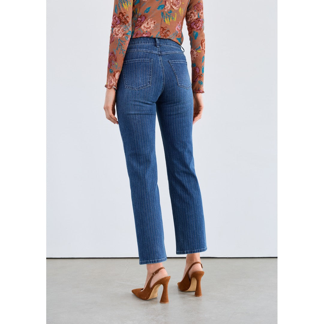 Olivia Pinstripe Straight Ankle Denim 2507779