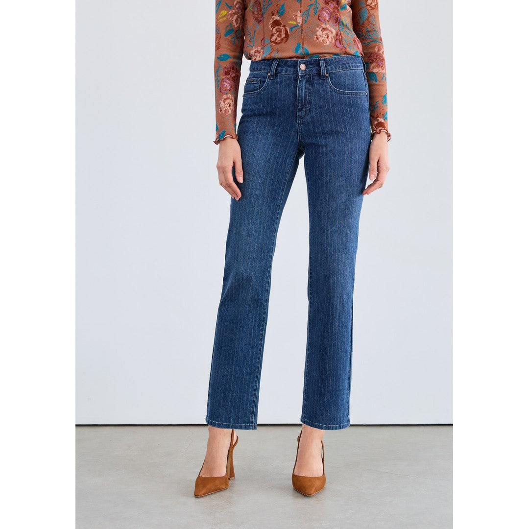 Olivia Pinstripe Straight Ankle Denim 2507779