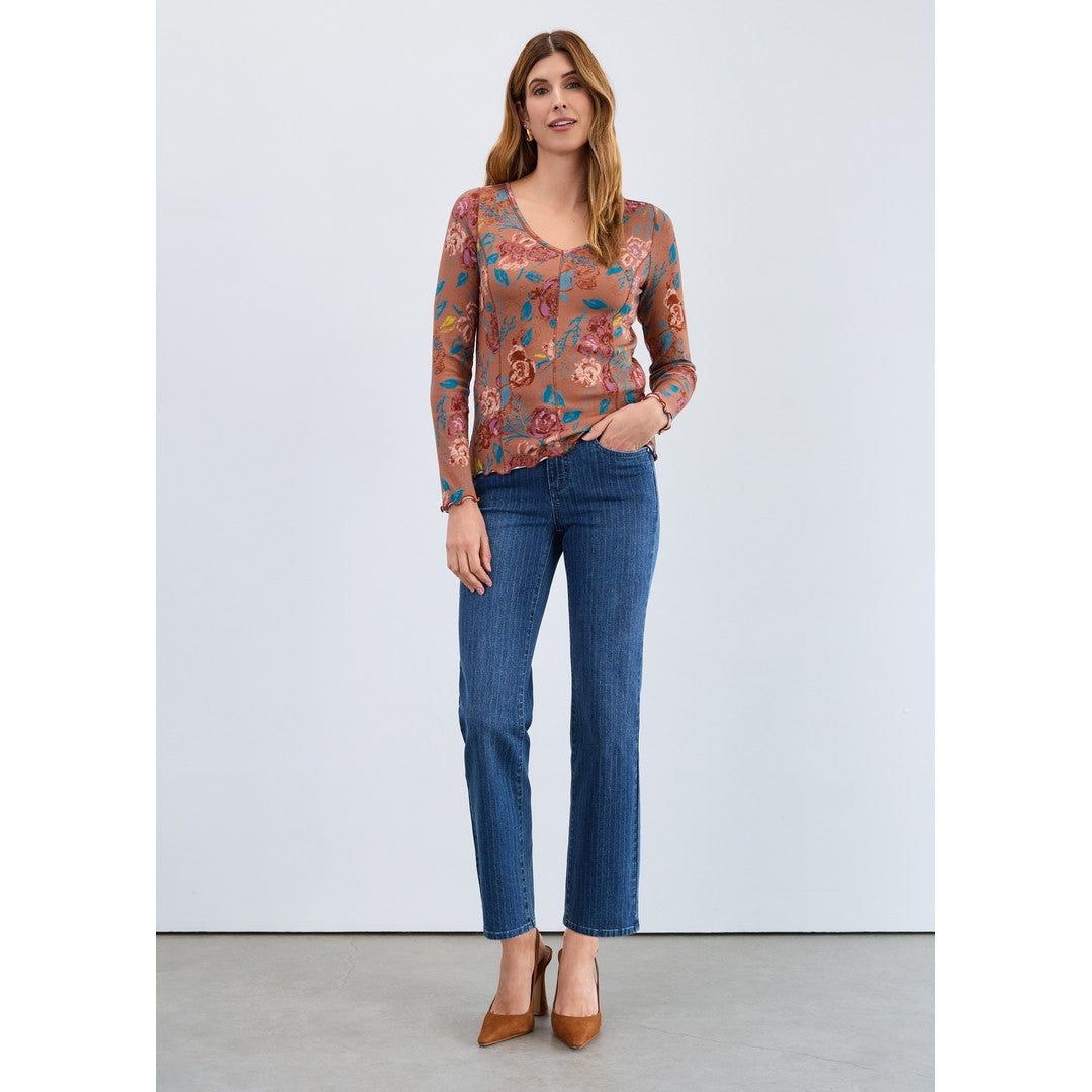 Olivia Pinstripe Straight Ankle Denim 2507779