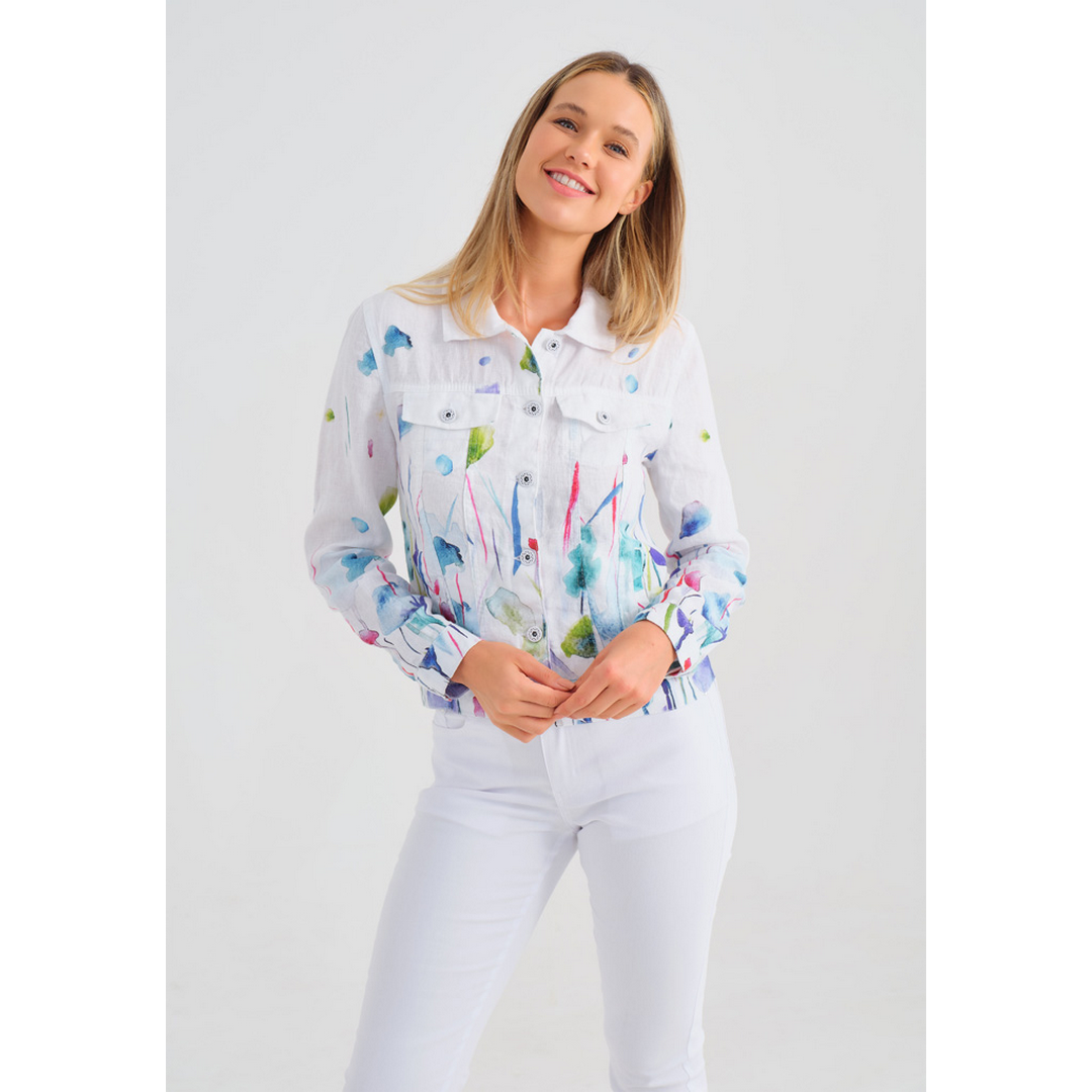 Floral Linen Jacket 25784