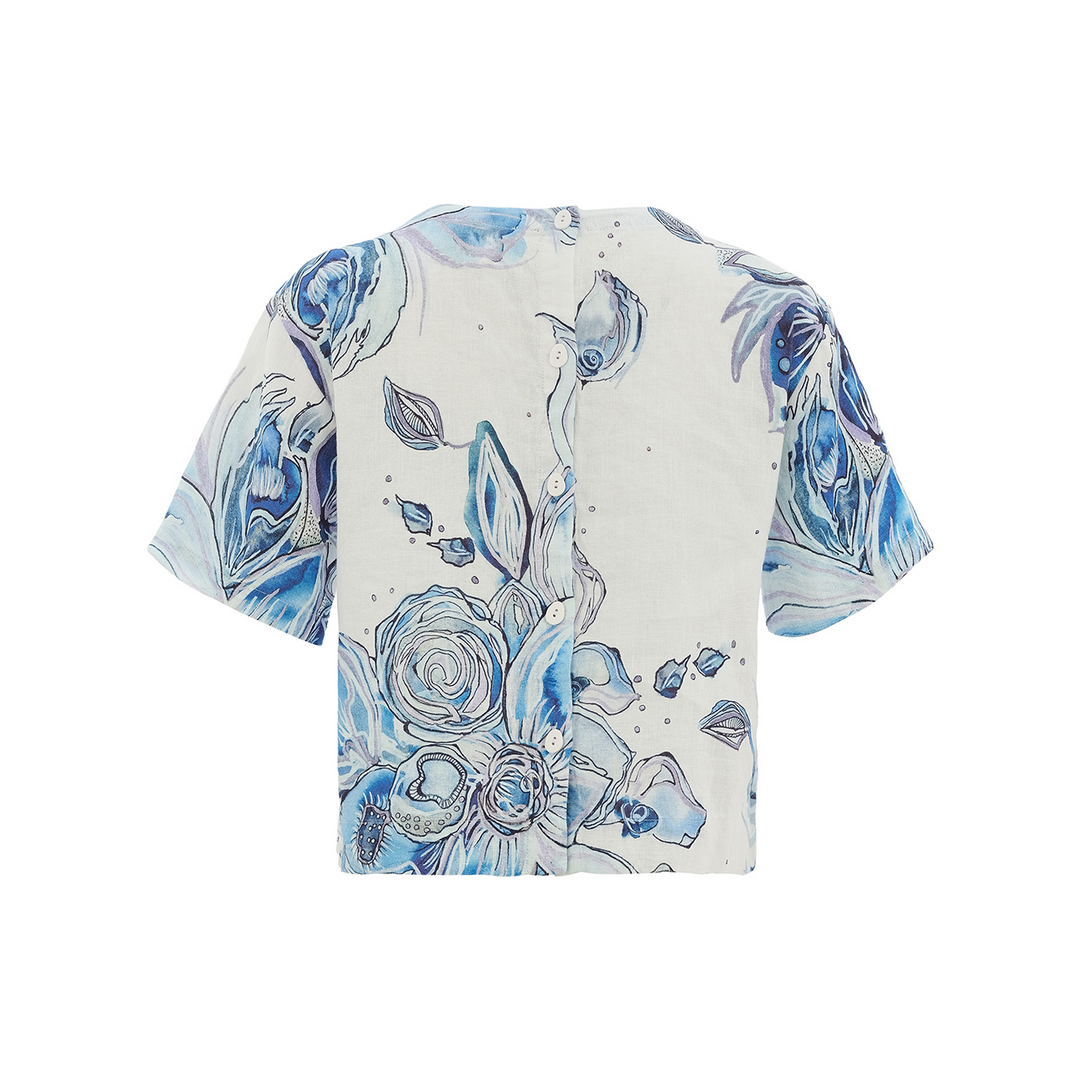 Linen Floral Top 26650
