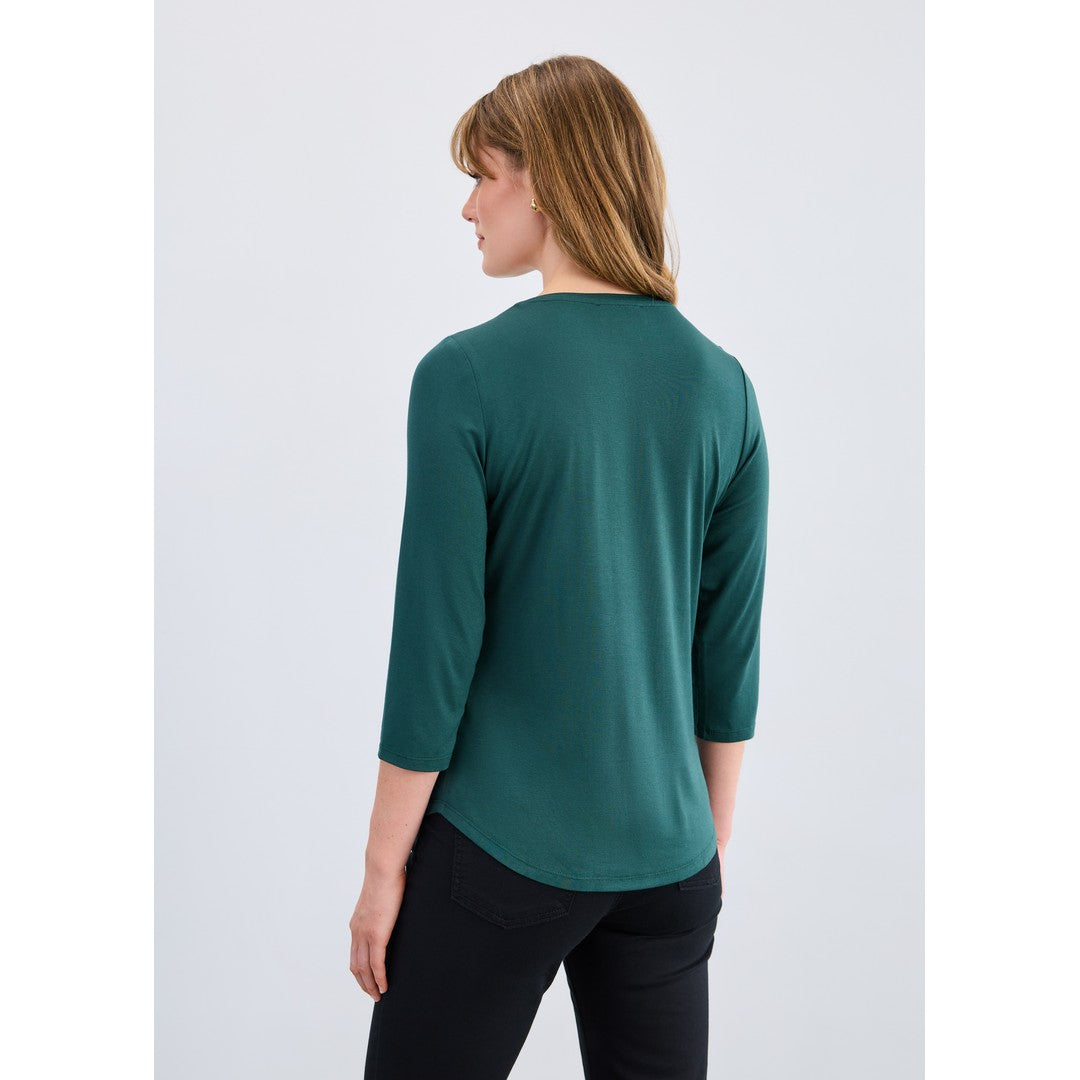3/4 Sleeve V-Neck Top 3318756