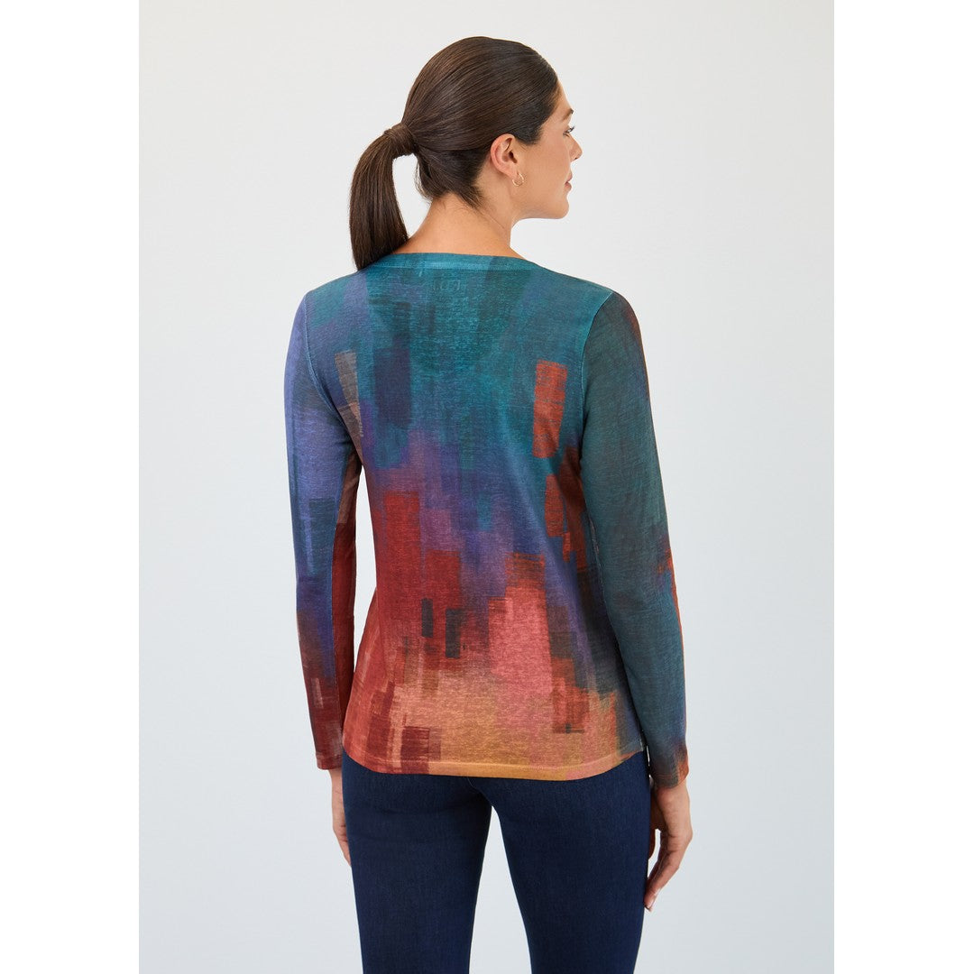 Smooth Abstract Printed Jersey Top 3332451