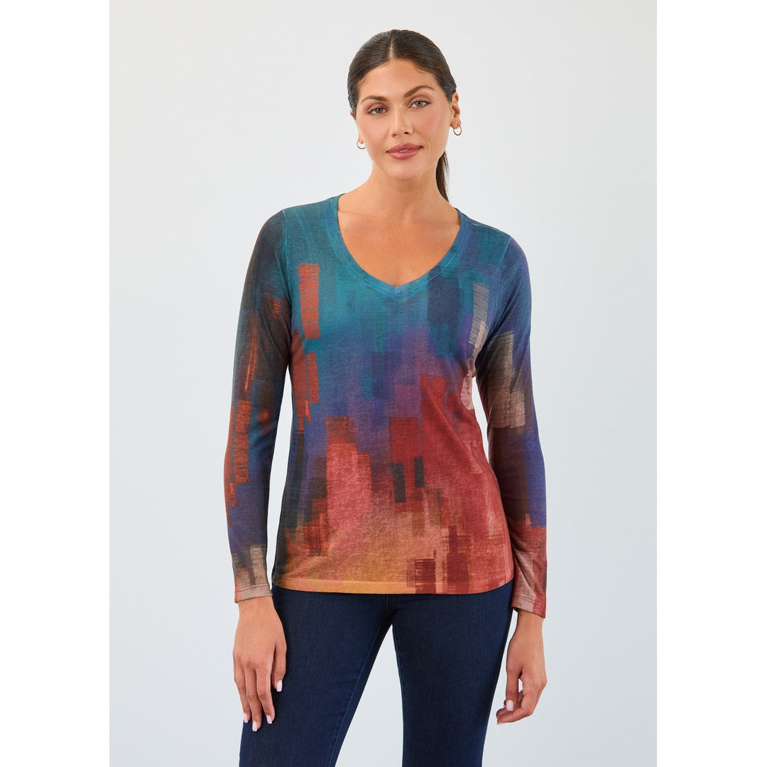 Smooth Abstract Printed Jersey Top 3332451