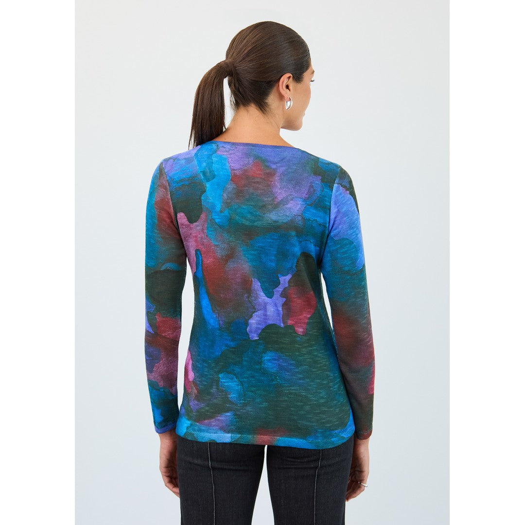 Slub Knit Abstract Top 3510955