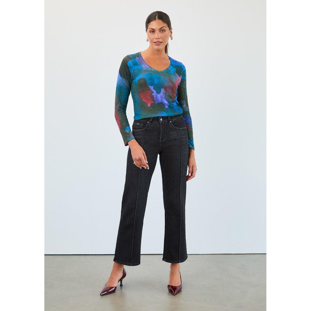 Slub Knit Abstract Top 3510955