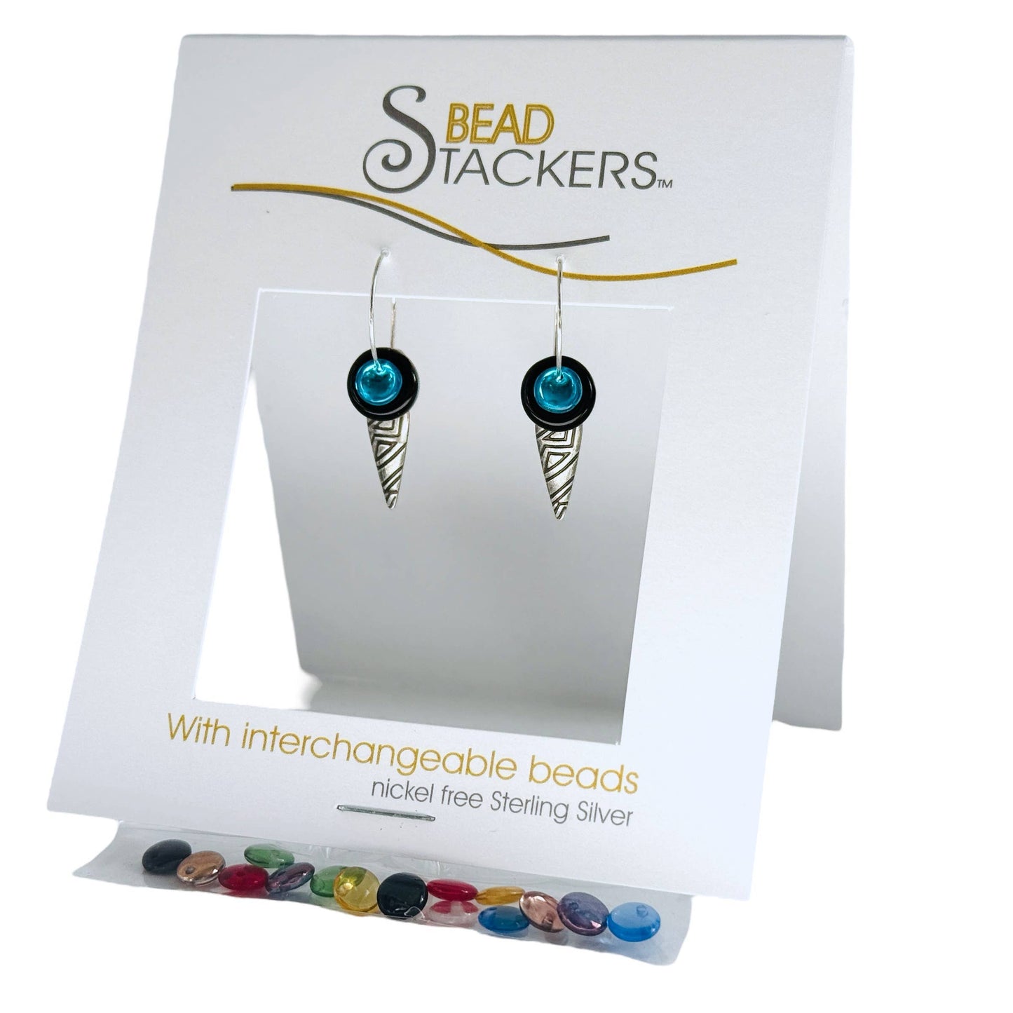 Dag28 - Dangle earrings include 9 interchangeable colours.