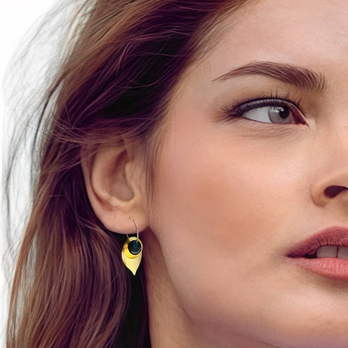 LF38G - Gold-fill earrings with 9 interchangeable colours.