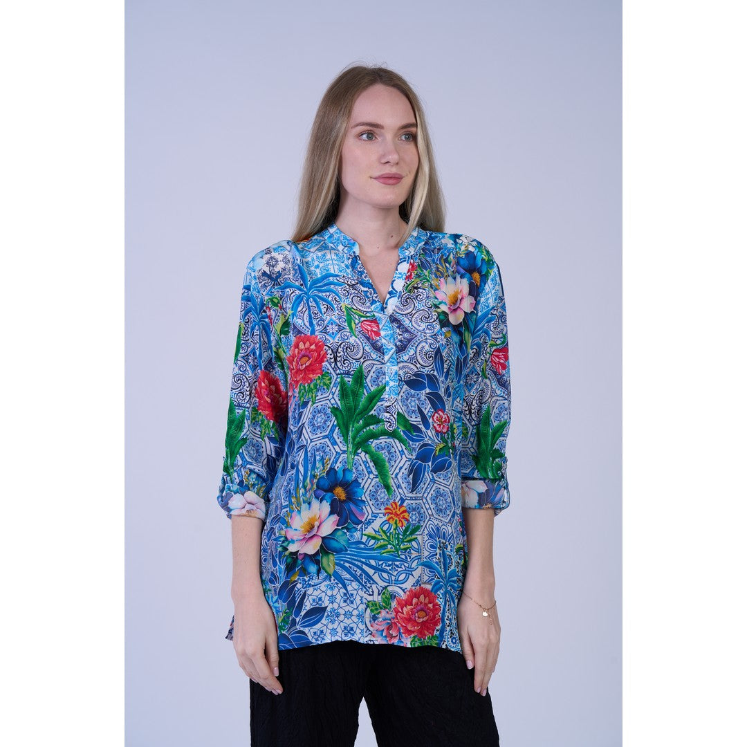 Silk Viscose Button Tunic 25437
