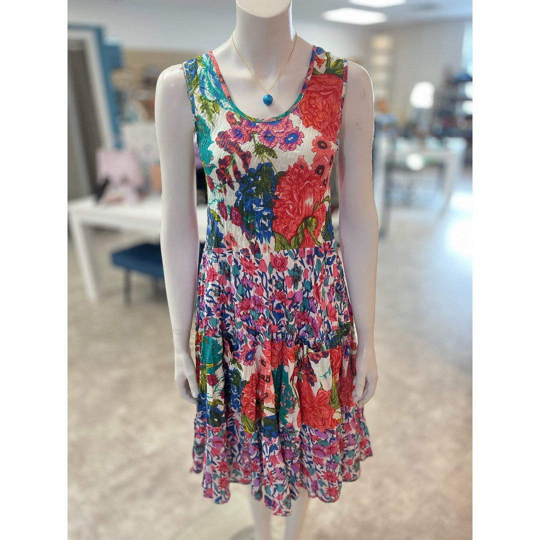 Joy Sleeveless Round Neck Mixt Dress