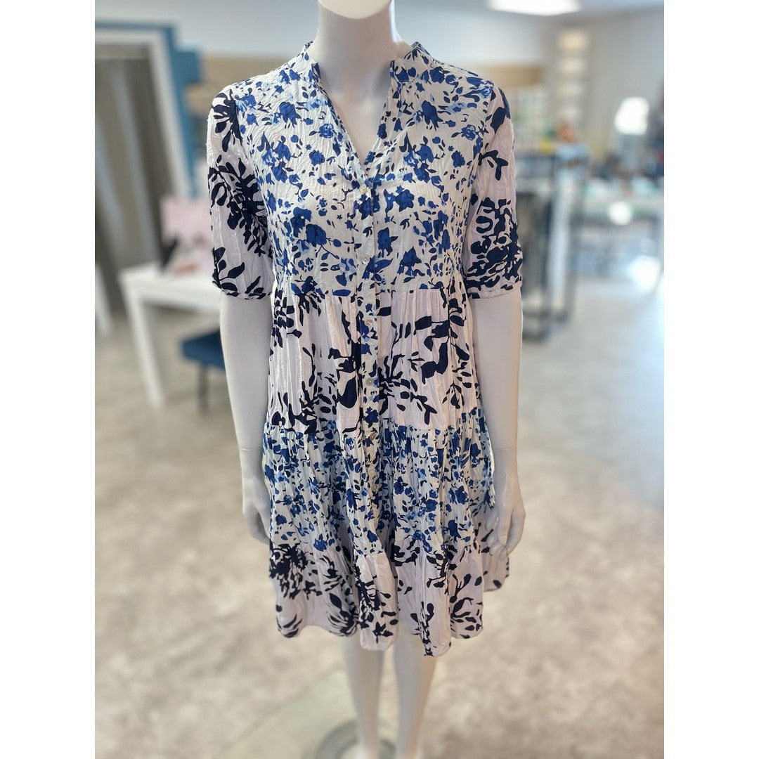 July Mandarin Collar Button Down Dress