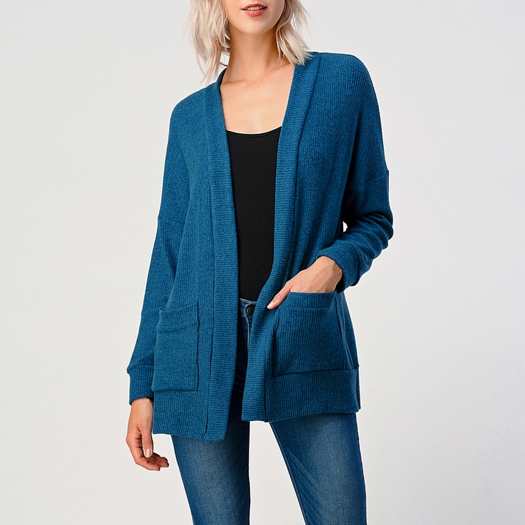 Brushed Rib Cardi J492