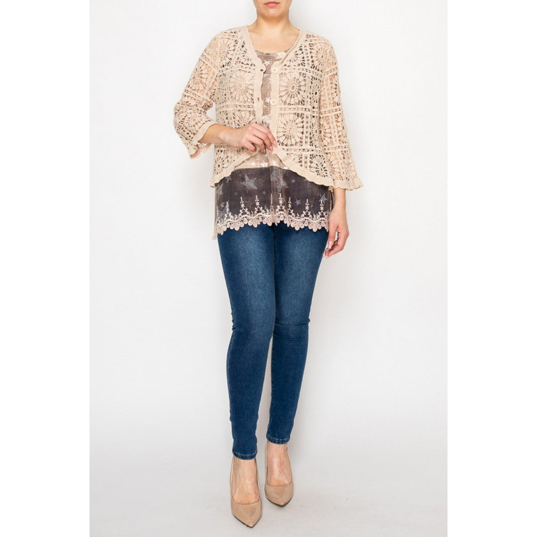 Crochet Cardi with Buttons OLS4824
