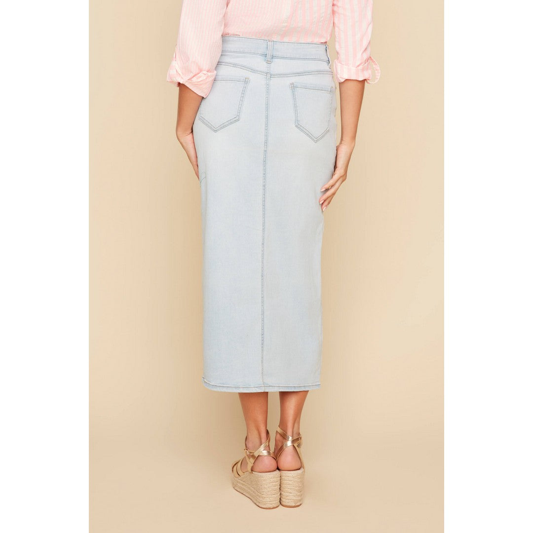 Lux Denim Midi Skirt R2545D