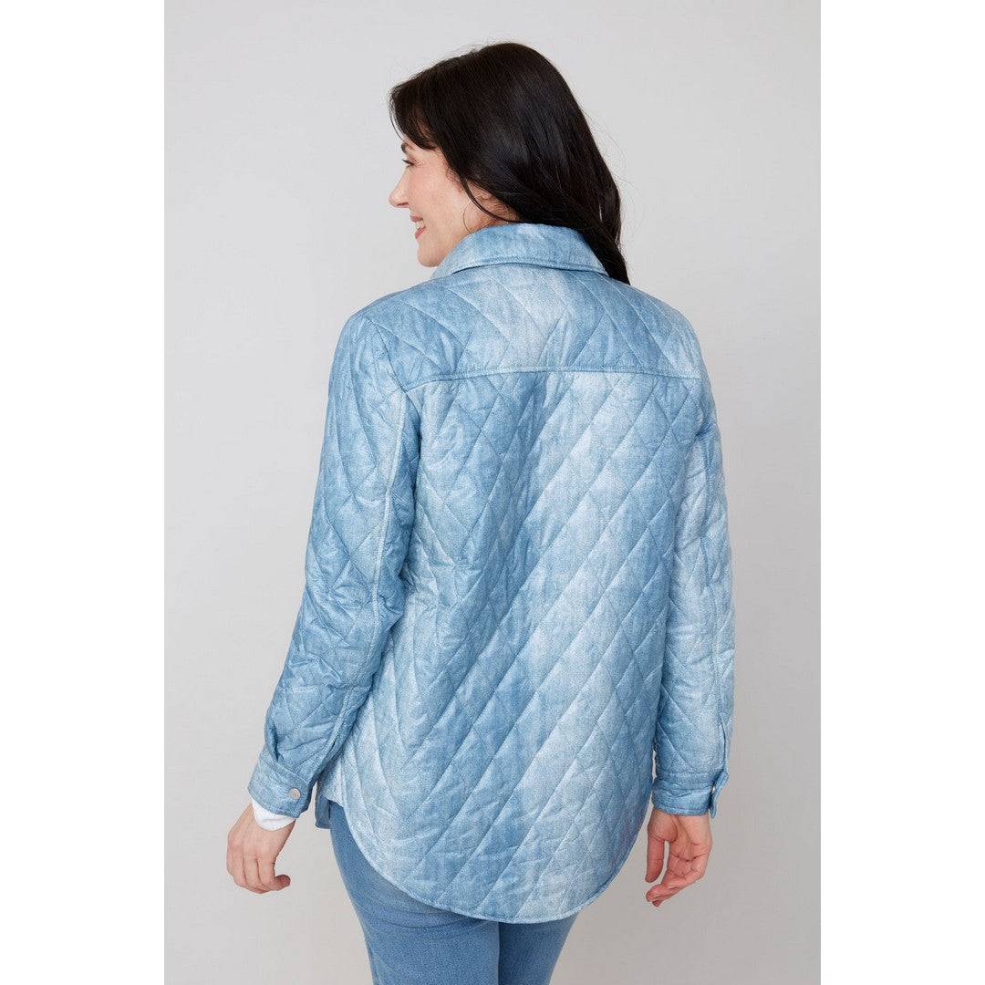 Denim Print Quilted Jacket R3910L