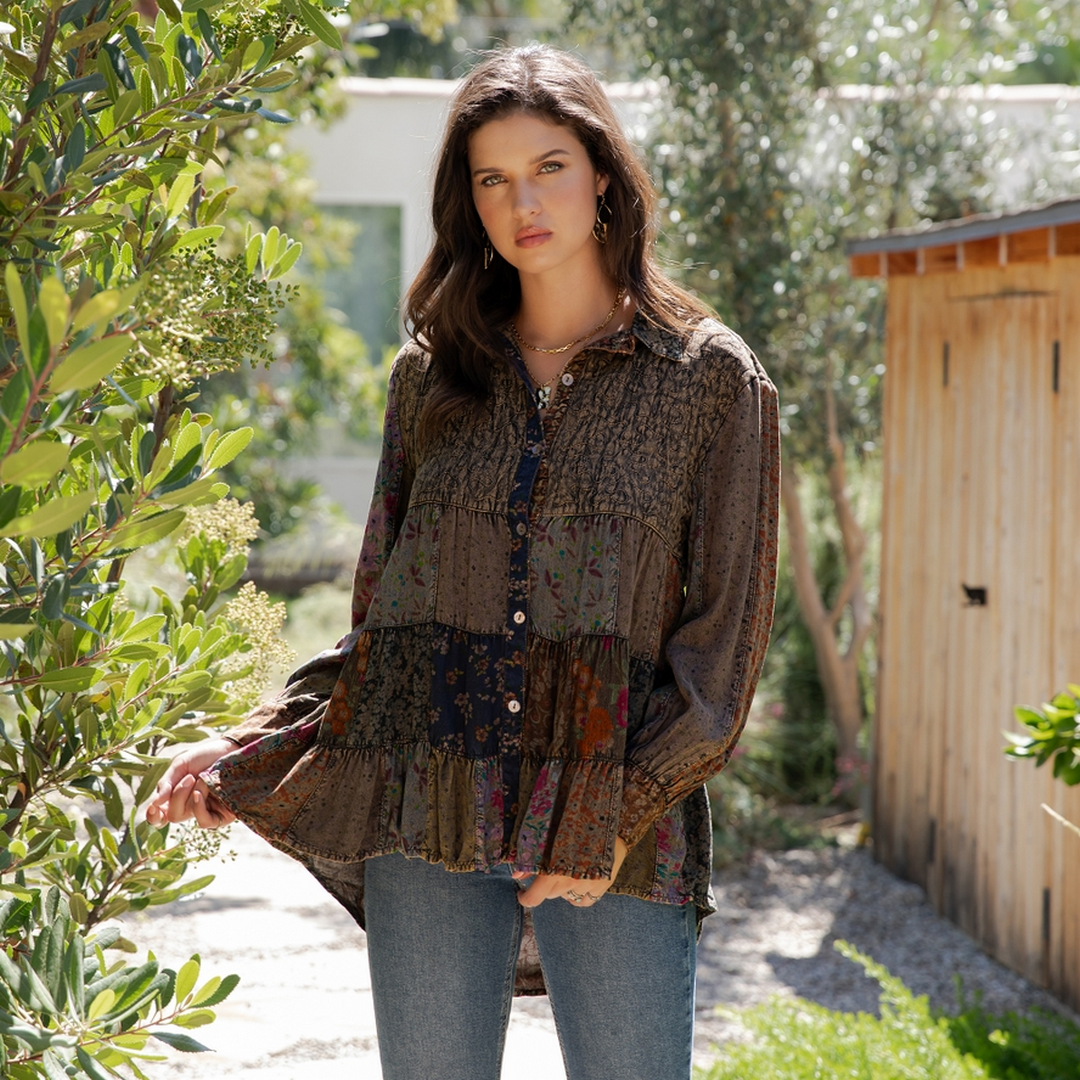 Button-Up Boho Shirt TP45316