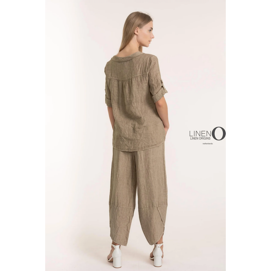 Cowl Neck French Linen Top TP1340-148