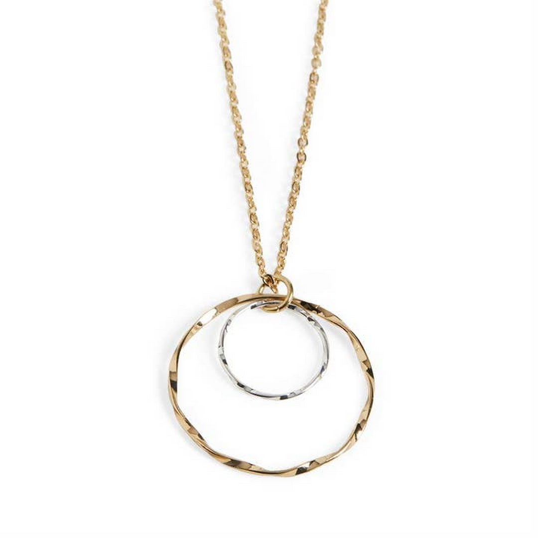 Wavy Double Hoop Necklace WN004360