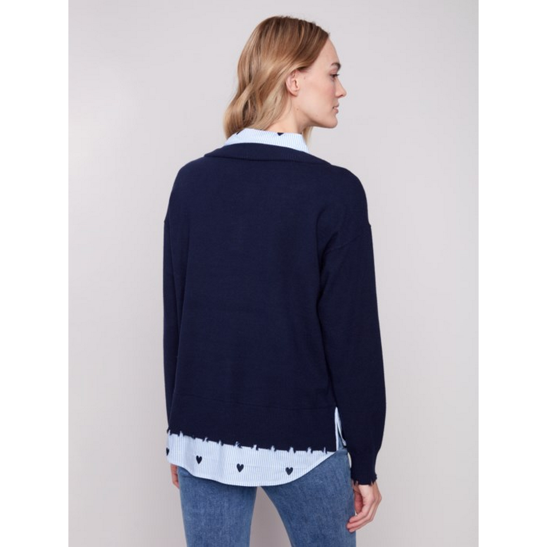 V-Neck Fooler Sweater C2568E