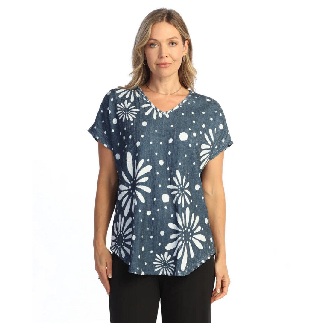 Evangeline Crinkle V-Neck Top VC2-2182