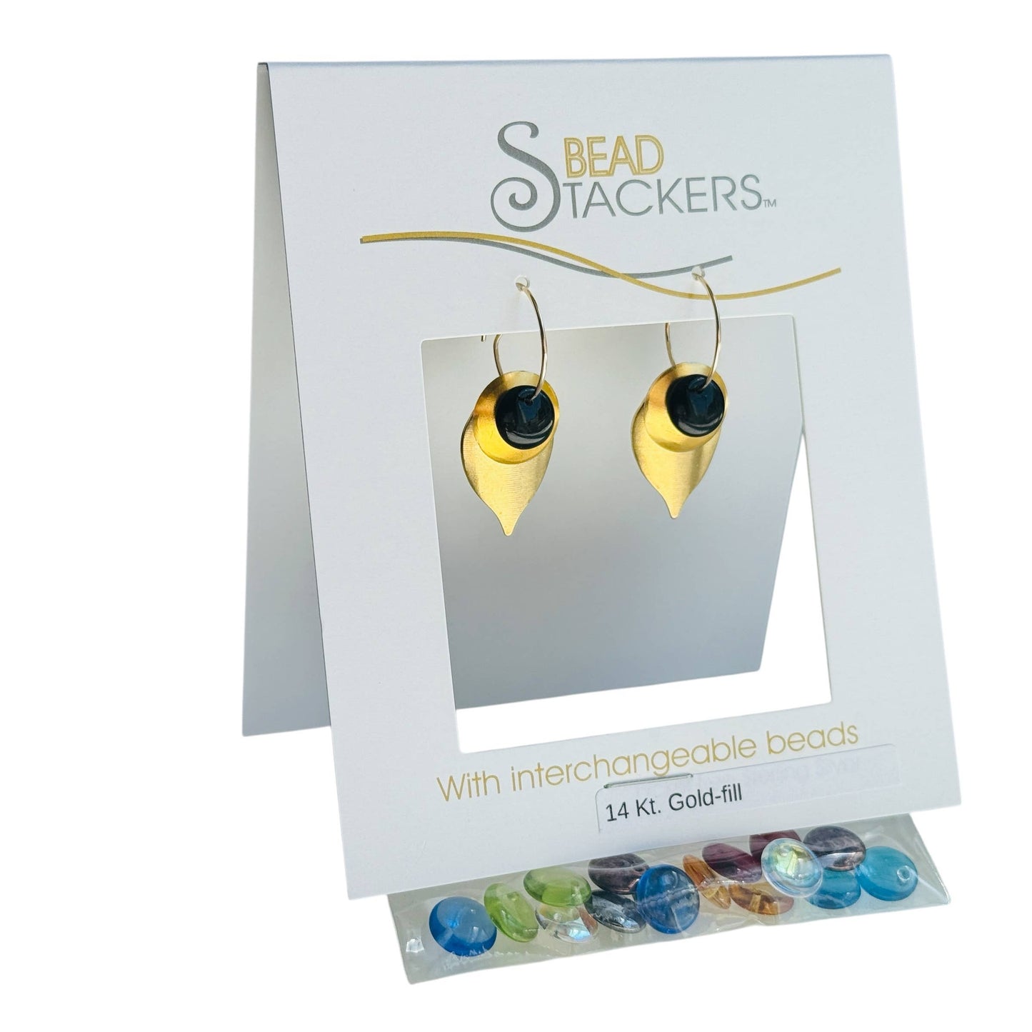 LF38G - Gold-fill earrings with 9 interchangeable colours.