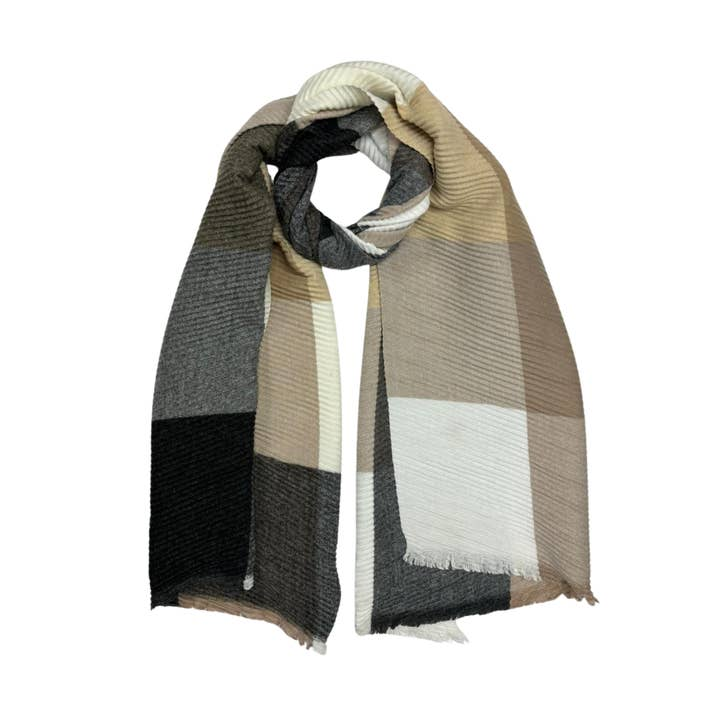 Pleated Colour Block Scarf