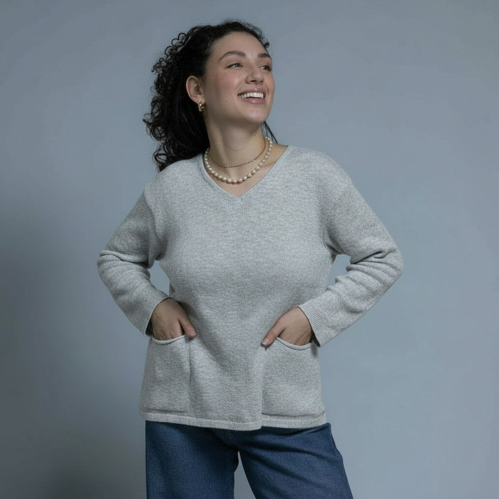 V-Neck Cotton Sweater 2020