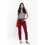 Load image into Gallery viewer, High Waist Double Roll Jogger Denim JB88727
