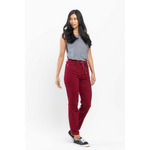 Load image into Gallery viewer, High Waist Double Roll Jogger Denim JB88727
