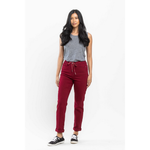 Load image into Gallery viewer, High Waist Double Roll Jogger Denim JB88727
