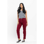 Load image into Gallery viewer, High Waist Double Roll Jogger Denim JB88727
