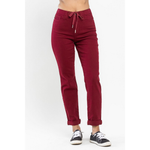 Load image into Gallery viewer, High Waist Double Roll Jogger Denim JB88727
