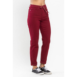 Load image into Gallery viewer, High Waist Double Roll Jogger Denim JB88727
