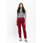 Load image into Gallery viewer, High Waist Double Roll Jogger Denim JB88727
