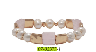 Gold and Rose Quartz Bracelet 07-02375-1
