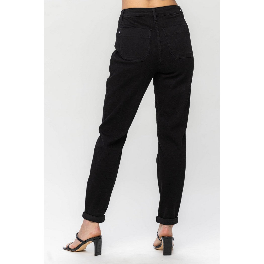 High Waist Double Roll Jogger Denim 88700