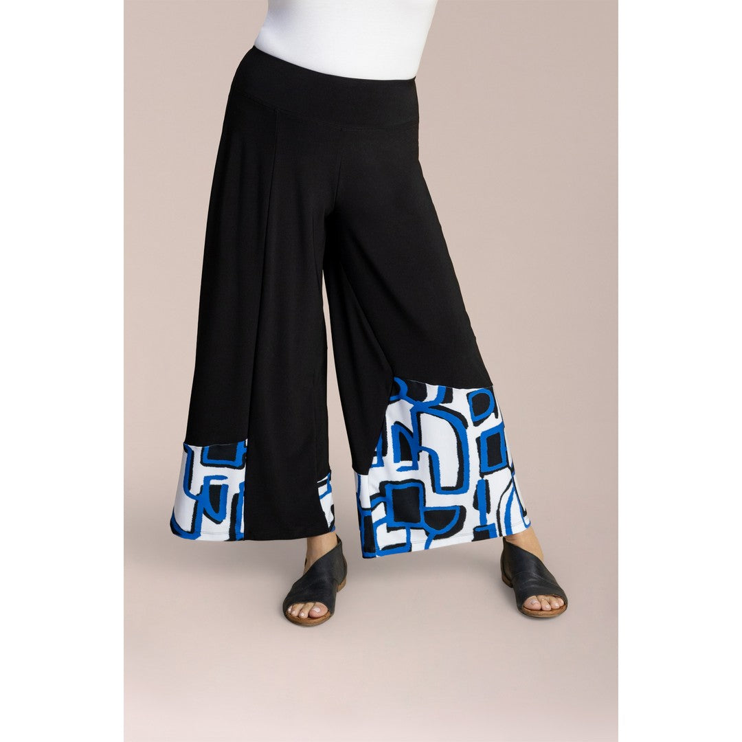 Wide Leg Crop, Blocked Print 27204BP SS26