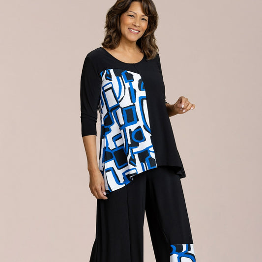 Go To Low Neck T, Blocked Print 22117RBP-2 SS26