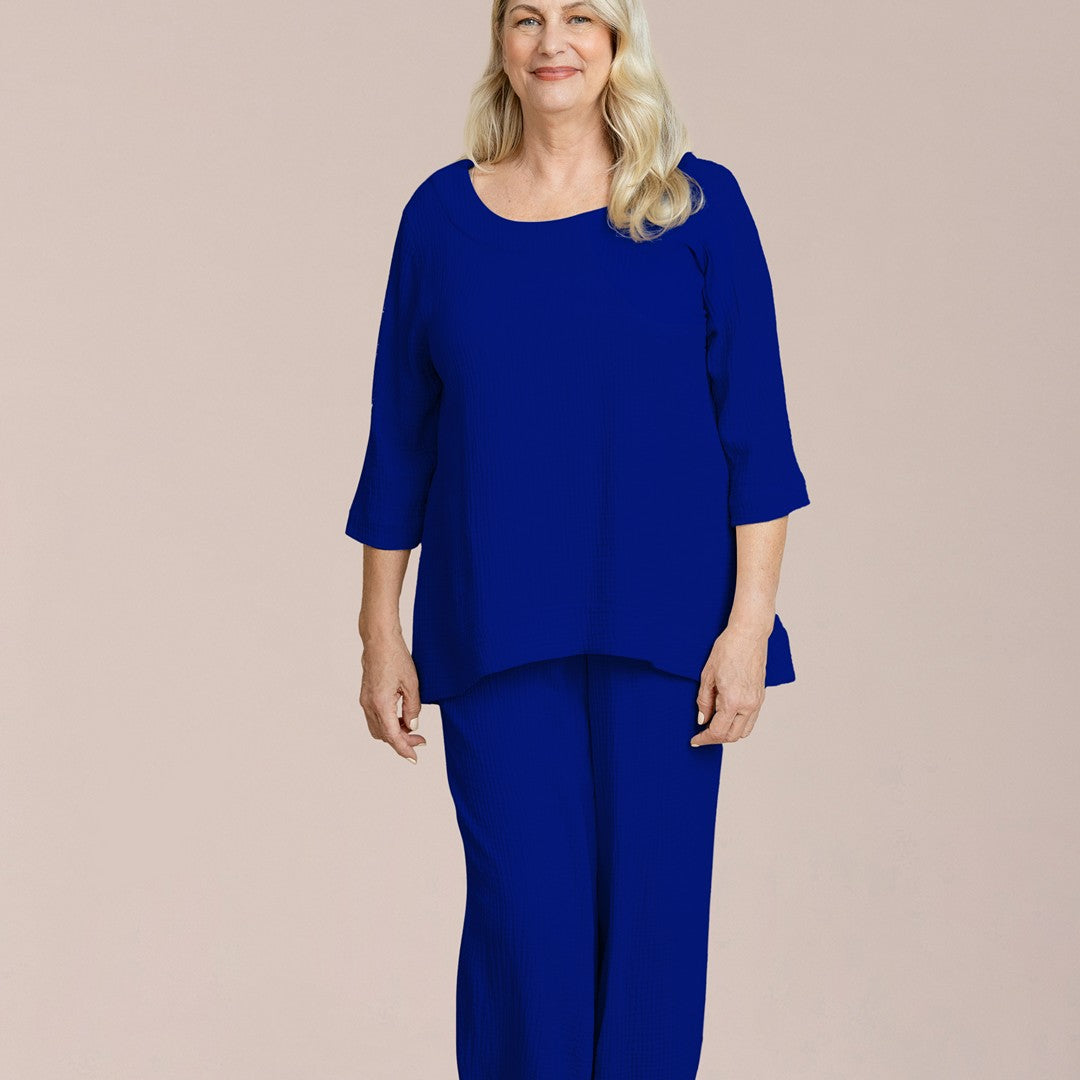 Breeze Nu Button Back Top, 3/4 Sleeve C822388-2 SS26