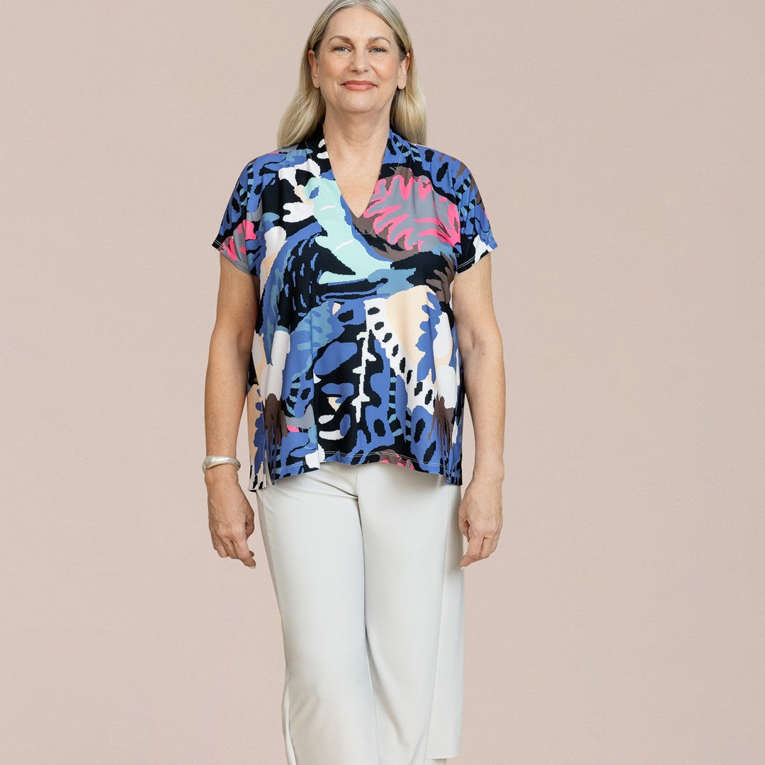 Deep V Top Print Short Sleeve 22227P-1 SS26