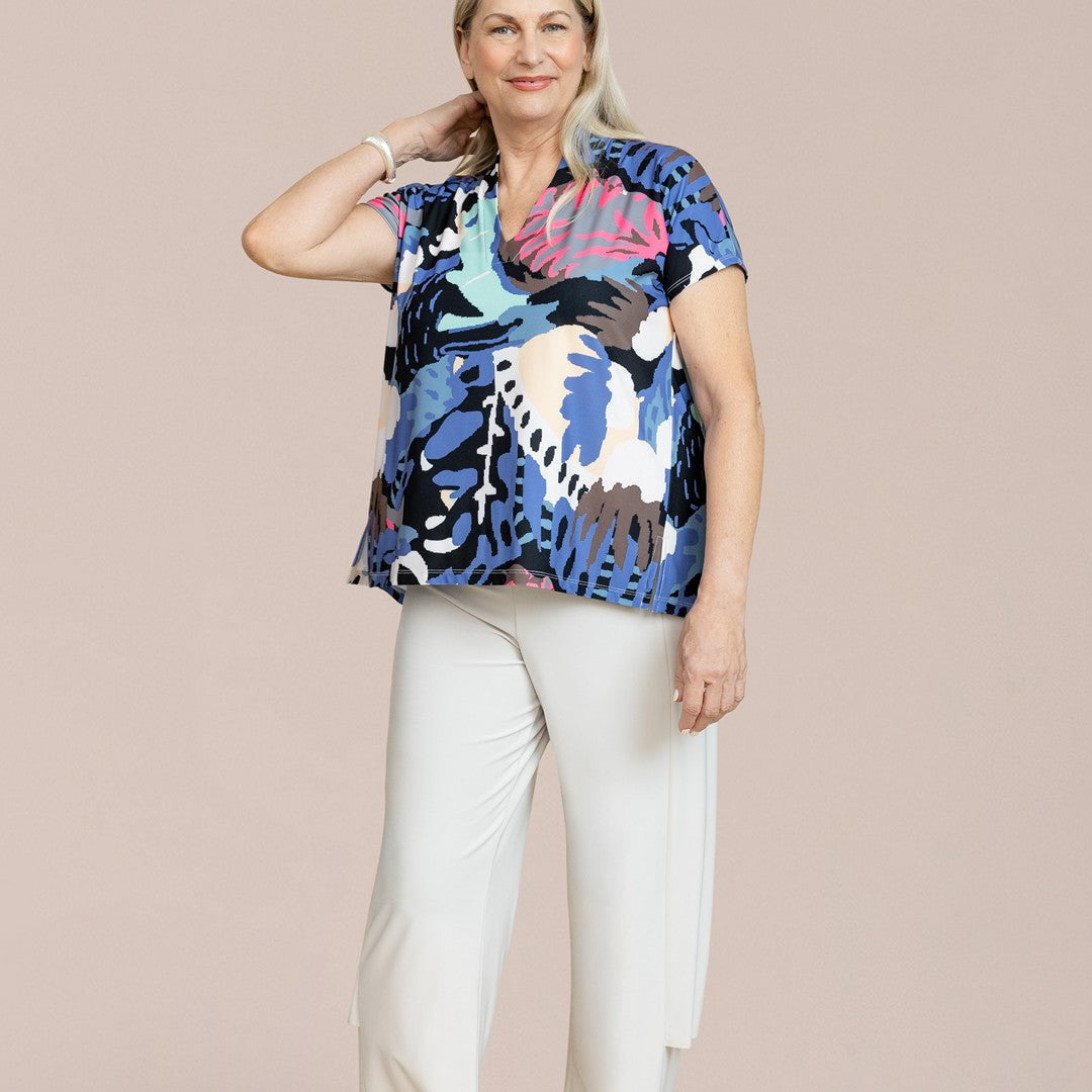 Deep V Top Print Short Sleeve 22227P-1 SS26