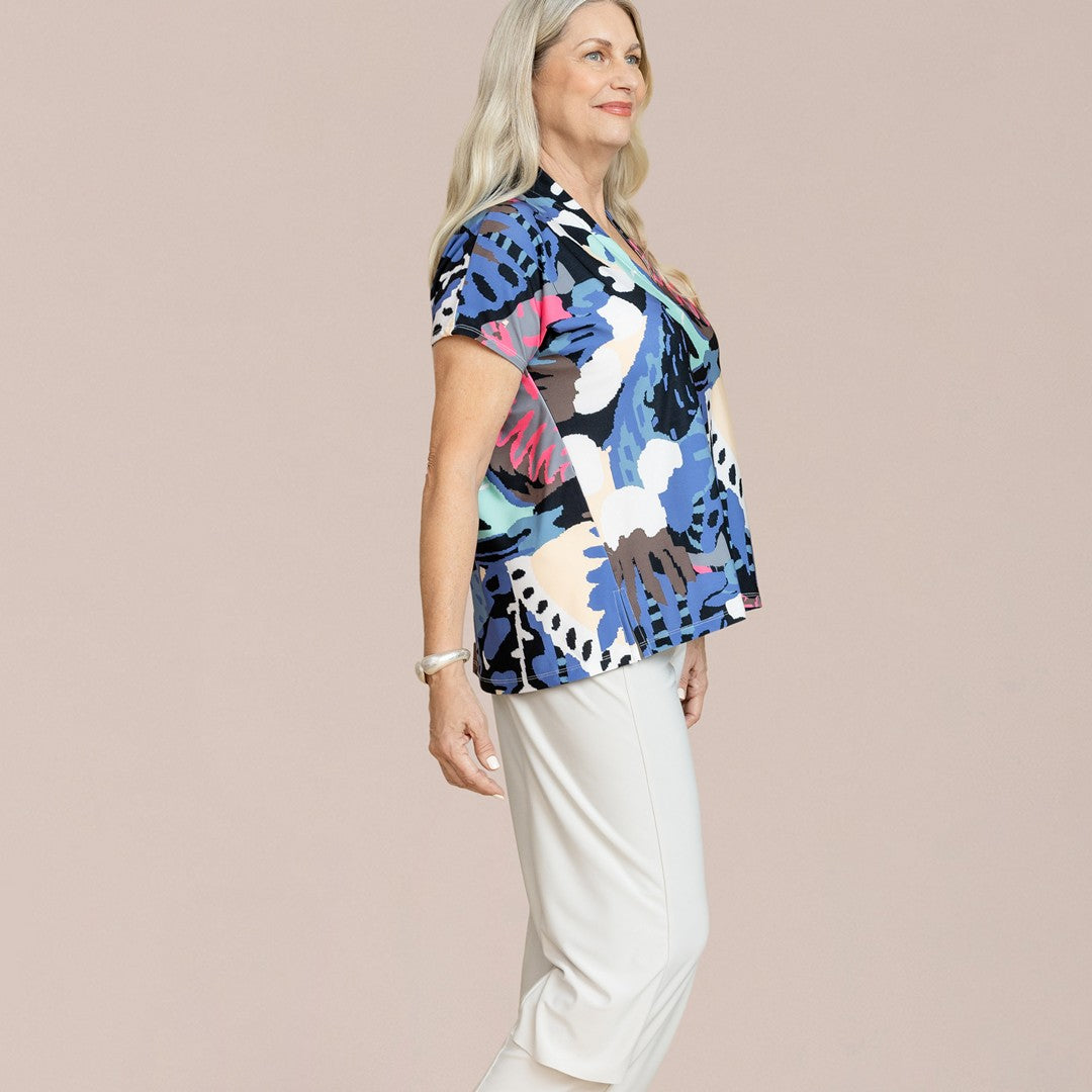 Deep V Top Print Short Sleeve 22227P-1 SS26