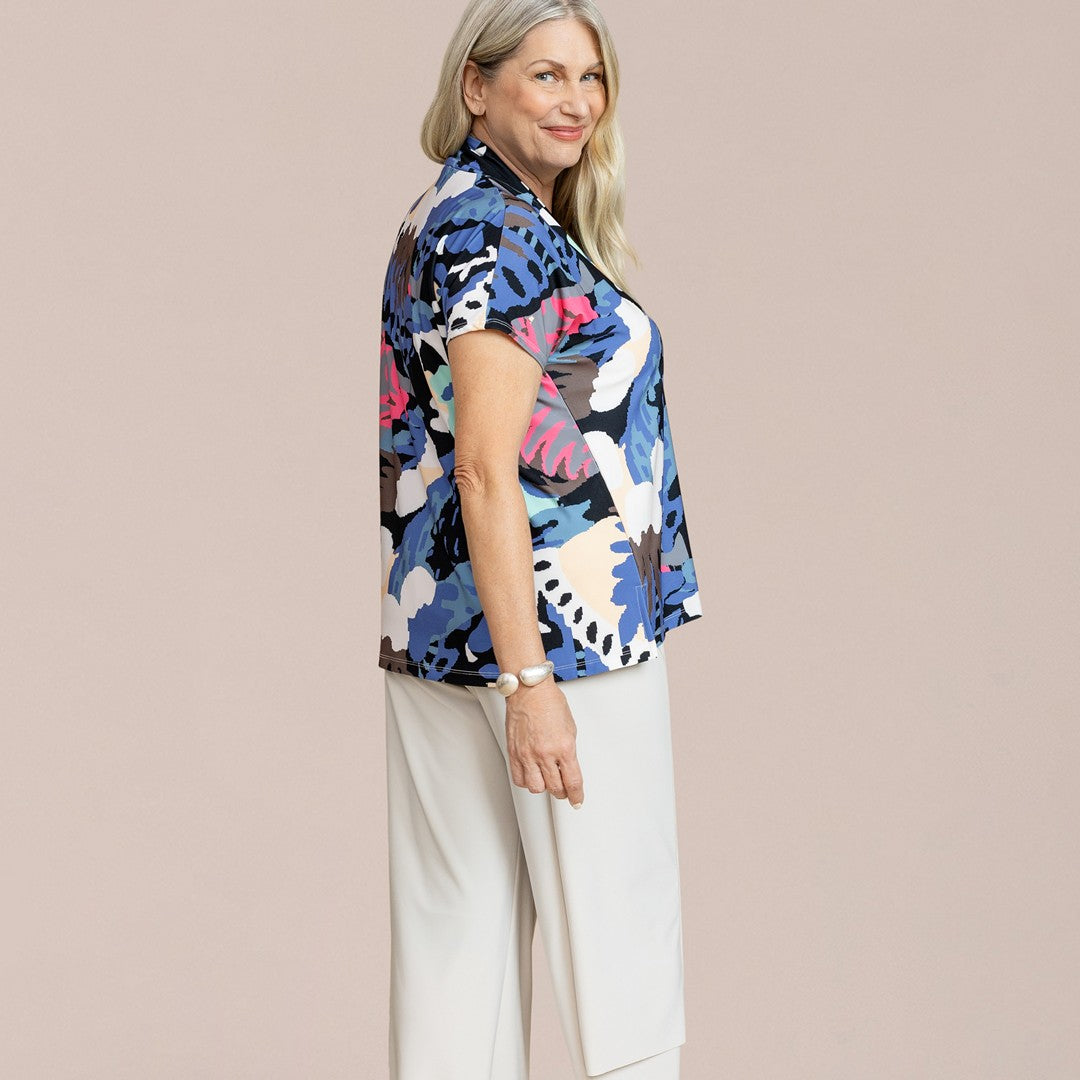 Deep V Top Print Short Sleeve 22227P-1 SS26