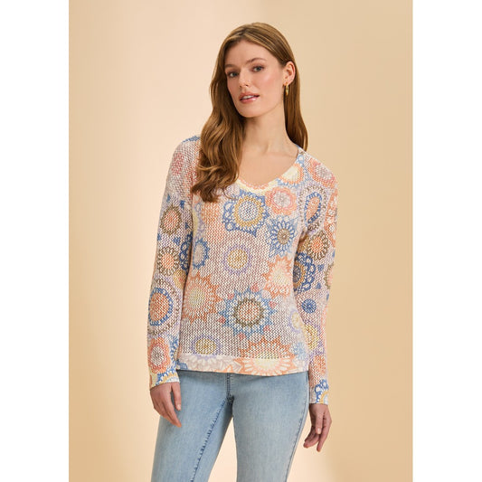 V-Neck Printed Sweater 1214624